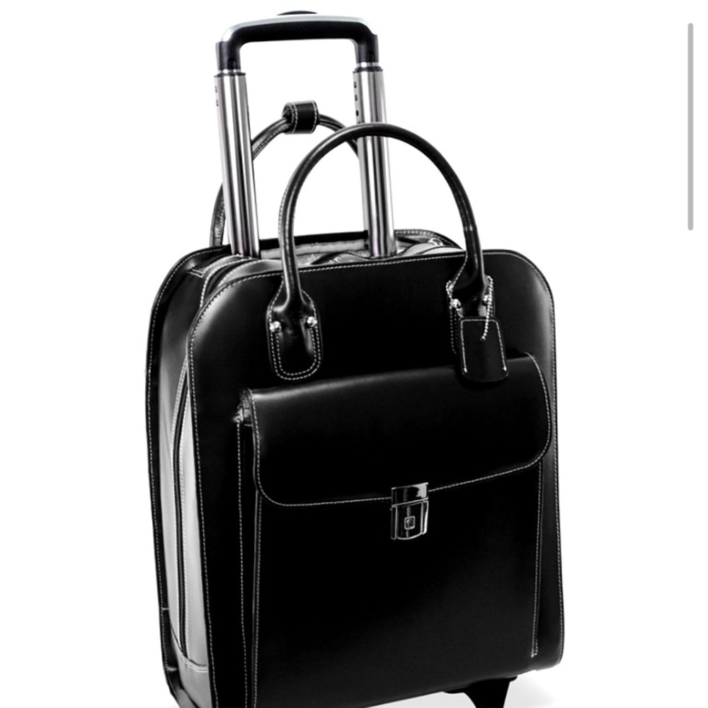 Black Mcklein uptown rolling laptop bag